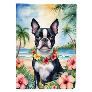 Boston Terrier Luau <b>Garden</b> <b>Flag</b> Multicolor Decorative Yard <b>Flag</b> Banner for Patio Artwork for Flower Beds and Mailbox Decor - Product Image 1