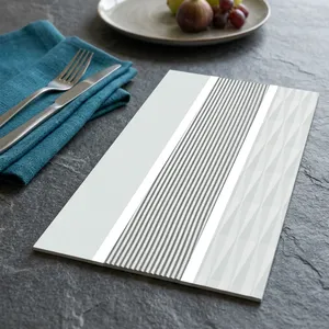 Azulejo de Pared de Cerámica Blanco Brillante de 300x600, Resistente, Estética Minimalista para Paredes Interiores de Edificios de Oficinas Corporativas de Alta Gama - Product Image 3