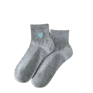 Spring and Summer Fresh College-Style <b>Women's</b> <b>Socks</b> Cotton <b>Socks</b> with Embroidered Hearts Mesh <b>Socks</b> Fashionable Sports - Product Image 4