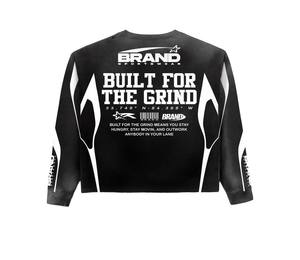 T-shirt à manches longues surdimensionné à double couche, personnalisé, de haute qualité, style streetwear, 100% coton, effet délavé, imprimé graphique - Product Image 5