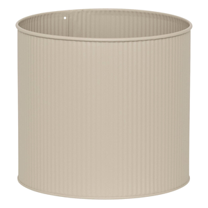 Pots à plantes modernes en métal côtelé beige avec support décoratif en fer pour la décoration intérieure et extérieure de la maison et du jardin - Product Image 3