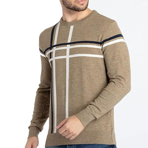 Pull en tricot uni pour homme, manches régulières, col à un bouton, vêtements décontractés d'automne - Product Image 3