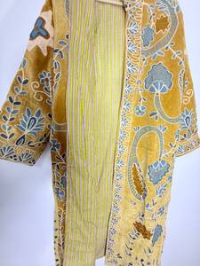 Vintage Suzani Hand Embroidery Quilted Floral <b>Velvet</b> Breathable Eco-Friendly Cotton Lining Winter Long <b>Coat</b> <b>Women</b> Ethnic Boho - Product Image 5