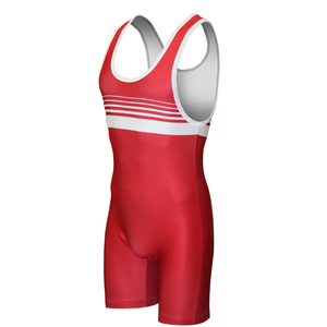 Débardeur rayé rouge et blanc pour homme avec short, séchage rapide, tenue de sport et de fitness - Product Image 1
