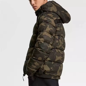 Men's Camouflage Hooded Puffer Jacket Windproof <b>Thick</b> <b>Winter</b> <b>Coat</b> Polyester Filling Casual Style Zipper Closure - Product Image 6