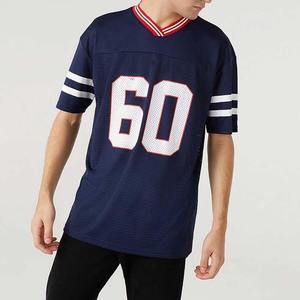 Jersey de Fútbol Americano de Alta Calidad, Color Azul Marino, Servicio OEM, Talla Grande, Manga Corta, Personalizable, Tela Suave, para Equipos - Product Image 4
