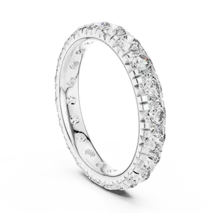 Anillo Unisex de Plata de Ley 925 con Diamantes Cultivados en Laboratorio de Corte Redondo, Banda Completa de Eternidad de 2.20ctw, Certificado IGI, Joyería Fina, Regalo - Product Image 4