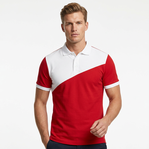 Men's Short Sleeve Solid Color Blocked for Shirt Knitted Regular Fit Casual Breathable 50% Cotton/50% Polyester 220 Grams - Product Image 6