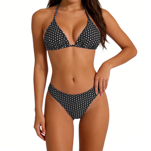 Nouveauté : Ensembles de bikinis halter pour femmes, 2 pièces, logo sur le devant, maillots de bain de haute qualité en spandex/polyester, bikinis de bain - Product Image 5
