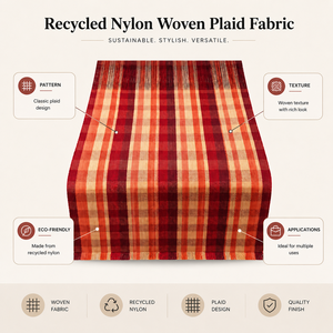 Tela de Nylon Reciclado con Diseño a Cuadros, Textil Ecológico con Patrón a Cuadros para Ropa, Bolsos, Decoración del Hogar y Accesorios - Product Image 4