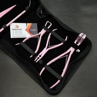 Meilleure vente en acier inoxydable pince professionnelle d'extension de cheveux trousse à outils ensemble pince à ruban dans la presse avec tampons en silicone Logo personnalisé