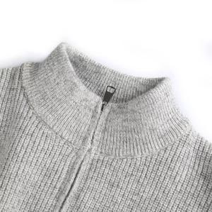 Pull en tricot à col montant pour homme, 100% laine, couleur unie, coupe classique, chaud pour l'hiver, manches longues - Product Image 3