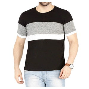 Men Color Block Half Sleeve T-Shirt Casual Summer Cotton Breathable High-Quality Wholesale t-shirt heavyweight oversize t-shirt - Product Image 1