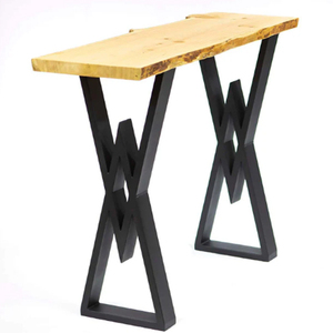 <b>Console</b> Table legs 86cm tall 31cm wide 1 Pair Counter Height Diamond Shape Metal <b>Black</b> Table Legs - Product Image 3