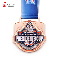 Médailles personnalisées en émail pour événements sportifs, médailles de course en métal Coupe du Président avec ruban, médailles de marathon or, argent, bronze