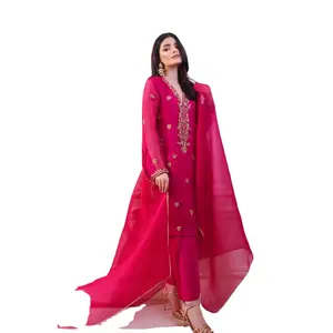 Moc — robe de commerce AJM, costume de créateur ethnique kameez, tenue droite salwar, style vintage du pakistan et indien, modèle 1146 - Product Image 1