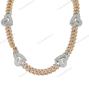 14K Gold Plated Miami Cuban Link Chain Necklace VVS Moissanite Jewelry Unisex Hip Hop Style Party Wholesale - Product Image 4