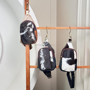 Nuevo último diseño de cuero de vaca con pelo para hombres y mujeres, bolso de pecho de gran capacidad, riñonera cruzada, bolsos de hombro de compras de viaje - Product Image 5