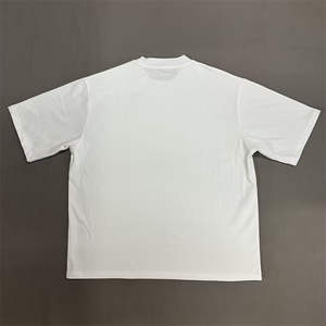 Camiseta Blanca Oversize para Hombre, Lisa, de Manga Corta, Cuello Redondo, Corte Holgado, Informal, de Verano, Mezcla de Algodón Suave, Estilo Minimalista Urbano - Product Image 3