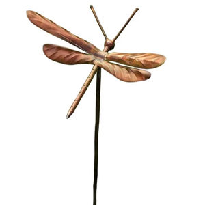 Piquet de jardin en métal artisanal en forme de libellule, sculpture d'art rustique d'insecte pour la décoration de pelouse, de jardin et de parterre de fleurs - Product Image 1