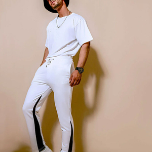 Design Your Own Logo Casual Wear Men Summer Tracksuit High Quality 100% Cotton 2 Pcs T Shirt And <b>Trouser</b> Set - Product Image 4