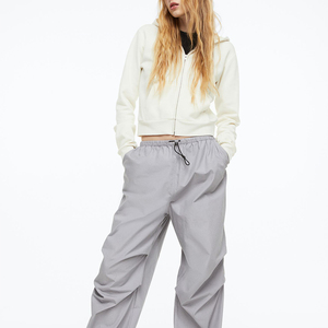 Jogging en coton de haute qualité à taille haute, vêtements de sport décontractés, sweat-shirt, crop top, sweats à capuche personnalisés - Product Image 2