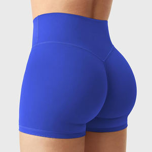 Shorts Deportivos de Cintura Alta, Corte Cheeky, Control de Abdomen, Tela Suave sin Costuras, para Yoga y Ejercicio - Product Image 1