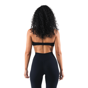 เสื้อชั้นในกีฬาแบบไร้สายสำหรับผู้หญิงผิวสีดำ ยืดหยุ่นได้ กระชับ เหมาะสำหรับโยคะ ฟิตเนส ออกกำลังกาย เสื้อครอปท็อป - Product Image 2