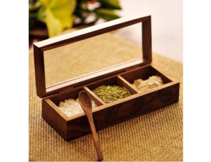 Wooden Tea Bags Storage Box Container with 8 Sections Shelf Organizers Weight 2 kg Height 4 Inch Width 15 Inch Depth by AYAANS - Product Image 4