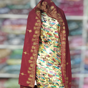 Robe luxueuse Somali Maqbal Dirac en jacquard par un fabricant indien, design doré scintillant pour les événements spéciaux - Product Image 1