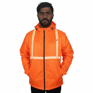 Chaqueta cortavientos deportiva impermeable y resistente al viento OEM en oferta, chaqueta con capucha y cremallera para hombre - Product Image 3