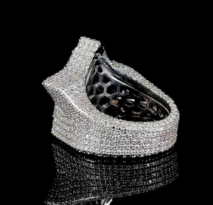 Luxury Star Shape Moissanite <b>Ring</b> Iced Out Hip Hop <b>Statement</b> <b>Ring</b> <b>Silver</b> Tone Broken Heart Design Jewelry Gift - Product Image 2