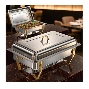 Factory Stainless Steel Luxury Chaffing <b>Dish</b> Buffet <b>Set</b> For Hotel - Product Image 5