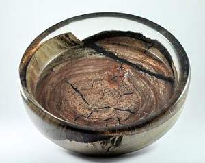 Tazón Único de Madera de Acacia con Resina Epoxi, Acabado Natural, Diseño Artístico de Resina Fluida, Libre de BPA, para Decoración de Mesa de Boda y Regalos - Product Image 2