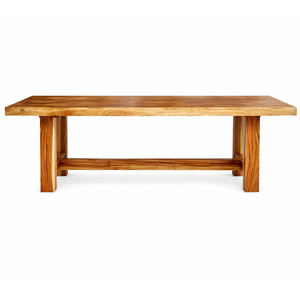 Table de salle à manger en bois de Suar massif naturel de haute qualité, style mid-century moderne et contemporain, plateau en dalle, au meilleur prix - Product Image 3