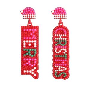 Pendientes de cuentas hechos a mano, festivos y lujosos, accesorio único para fiestas y regalos al mejor precio - Product Image 2