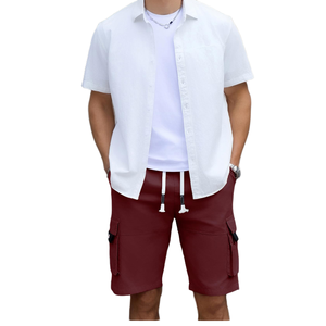 Latest Design Cargo Shorts For Men's Stylish Casual Wear Elastic Waist Breathable Hiking To Wear Cargo Short Men's Multi Pockets - Product Image 1