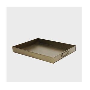 Plateau en acier inoxydable doré grande capacité – Fournitures de cuisine, assiettes métalliques pour aliments, plateau de service pour hôtel, snacks et barbecue - Product Image 1