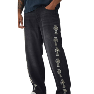 Men’s Oversized Wide Leg Jeans – Casual Baggy Denim <b>Pants</b> - Product Image 1