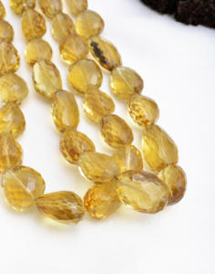 สร้อยคอหินธรรมชาติ Naturel Honey / Beer Quartz ขนาด 16 นิ้ว ลูกปัดหินสำหรับทำเครื่องประดับชั้นดี หินธรรมชาติจำนวนมาก - Product Image 5