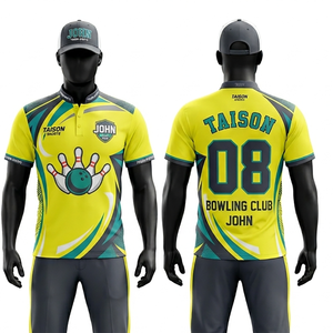 เสื้อโบว์ลิ่งผู้ชาย พรีเมียม 180 GSM ผ้าโพลีเอสเตอร์ ระบายความชื้น สีเขียวดำ ดีไซน์ลายแผง  รับสกรีนโลโก้ตามสั่ง - Product Image 6