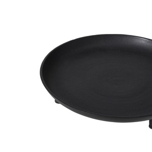 Plateau de service minimaliste en métal noir, design rond, vaisselle pour la salle à manger - Product Image 3