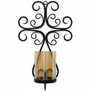 Juego de 2 apliques de pared geométricos de metal blanco moderno, portavelas cuadrados con diseño de patrón, decoración de interiores para el hogar. - Product Image 3