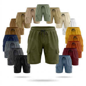 Pantalones Cortos Deportivos de Algodón y Poliéster, Casuales, con Cordón, Cintura Elástica, para Gimnasio, OEM, ODM, Cómodos, con Bolsillos, Estilo Urbano, para Verano - Product Image 1