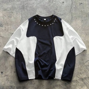 Camiseta de Hombre Personalizada, Corte Ajustado, 100% Algodón Tejido, Cuello Redondo, Estilo Urbano, Talla Grande, con Logotipo Personalizado - Product Image 1