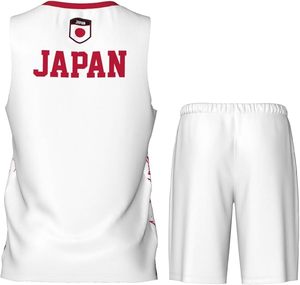 Japan Flag Grain Basketball Jersey Uniform Suit for Men Adults Training <b>Athletic</b> Set - Product Image 2
