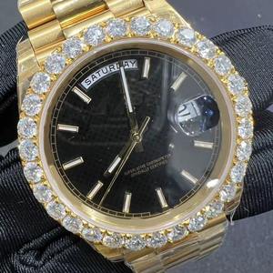 นาฬิกาข้อมืออัตโนมัติทรงกลม สแตนเลสคุณภาพดี ประดับเพชรโมอิสซาไนต์ พร้อมฟังก์ชั่นวันที่ - Product Image 1