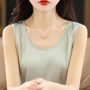 เสื้อกล้ามผ้าซาตินสำหรับผู้หญิง คอกลม ทรงหลวม ใส่สบาย เหมาะสำหรับใส่ลำลองช่วงฤดูร้อน - Product Image 5