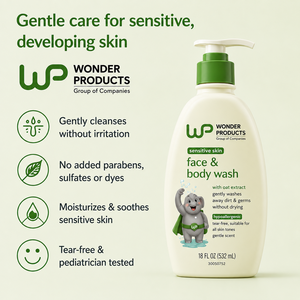Nettoyant visage et corps pour enfants OEM/ODM à l'extrait d'avoine, hypoallergénique, sans larmes, pour peaux sensibles, avec marque privée au prix de gros - Product Image 4