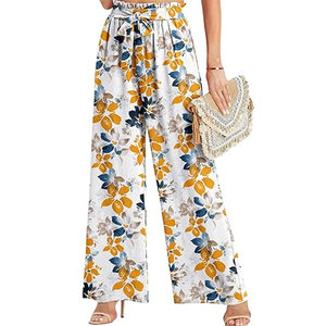 Pantalon d'été personnalisé pour femme, coupe ample et large, OEM ODM, respirant, décontracté, style streetwear - Product Image 1